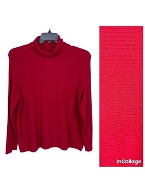 ✅ NWT Investments Plus Size Red Turtleneck sweater 2X